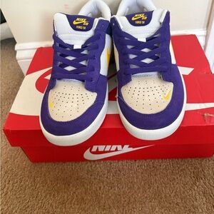 Nike SB Low-Top Skate Shoes in Purple, White and Yellow